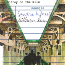 Heidi Pitre watercolor drawing of Coffey on the mile by Stephen king on vintage library card. gifts for book lovers and librarians.
