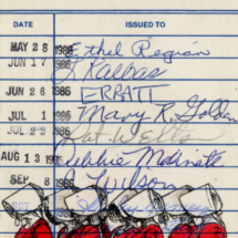 Heidi Pitre illustrates Margaret Atwood's a handmaid's tale on library card for librarians and book lovers