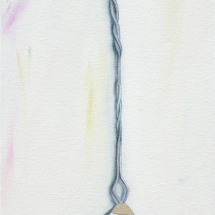 Heidi Pitre oil painting on canvas of an old vintage fly swatter on a white background.