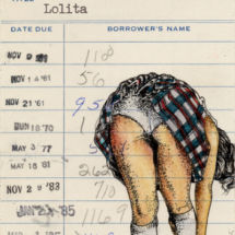 Heidi Pitre illustration in watercolor of lolita with heart shaped sunglasses. gifts for librarians and book lovers.